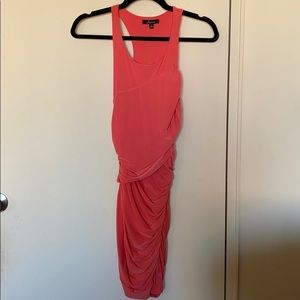 Coral Form Fitting Formal Dress
